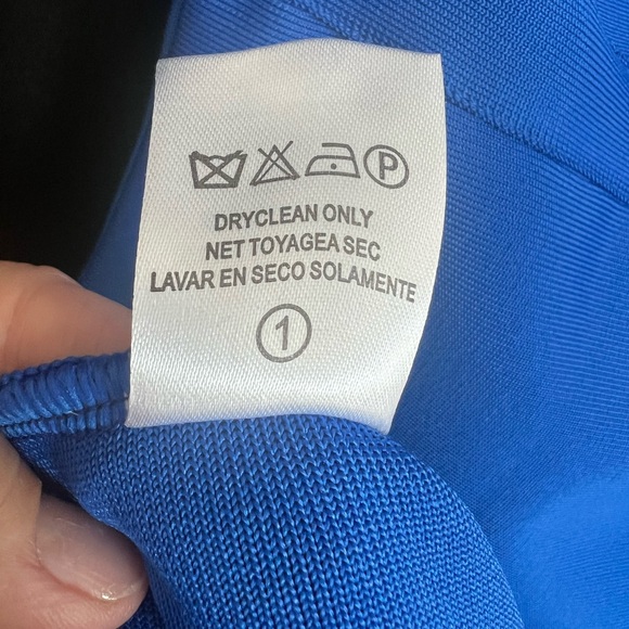 💙 NWOT Elegant Cobalt Blue Off-Shoulder Bandage Dress | Women’s Medium - Picture 13 of 14